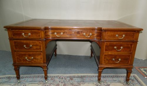 fig 1. large mahogany desk - Maple & Co