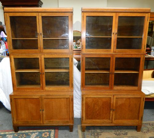 Pair of Oak Stacking Bookcases
