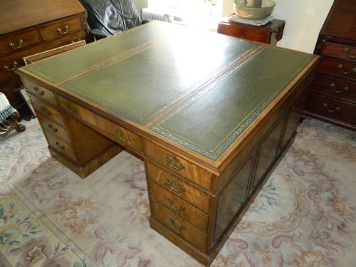 Large Mahogany Partners Desk