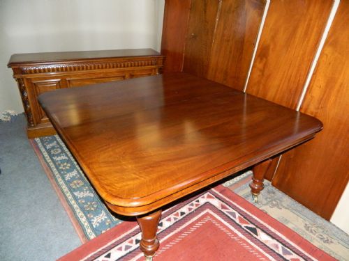 Large Mahogany Dining Table with Leaf Carrier