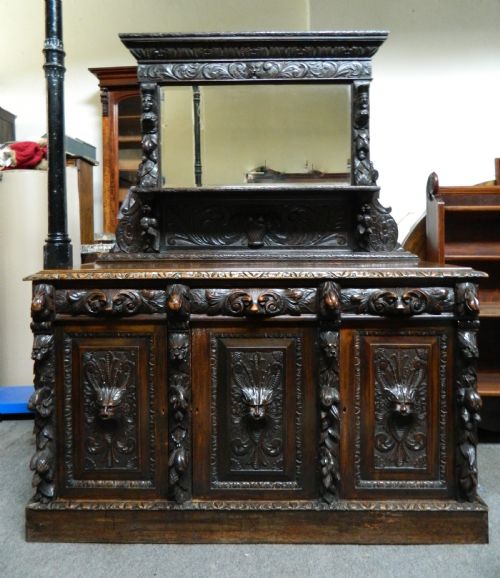 Carved Oak Sideboard