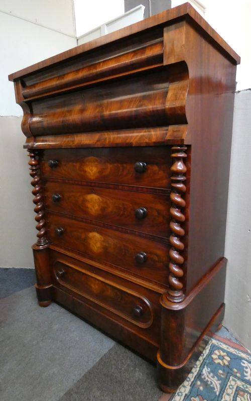 fig 1. large mahogany Scottish chest of drawers / scotch chest of drawers
