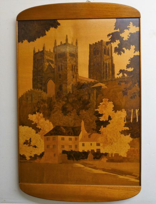 marquetry wall panel durham - CATEGORY: ANTIQUE MISCELLANEOUS - DATED 1920