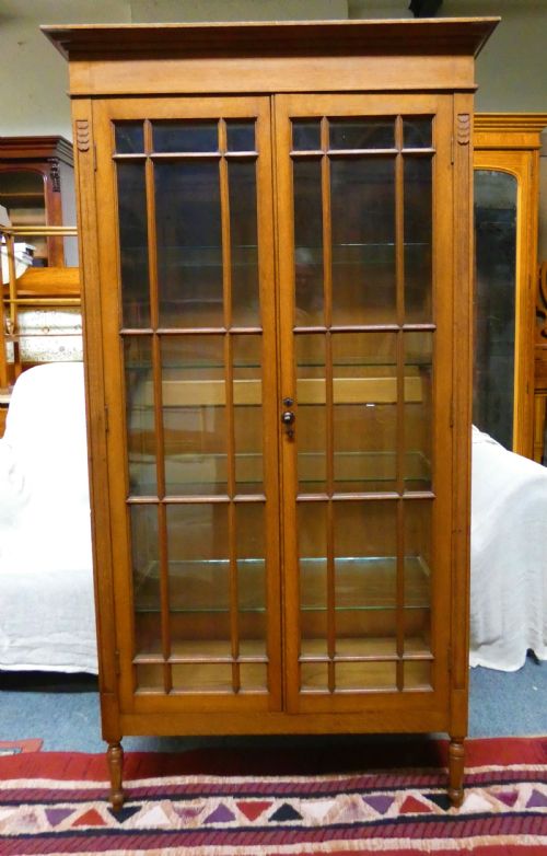 Arts & Crafts Oak Cabinet Bookcase