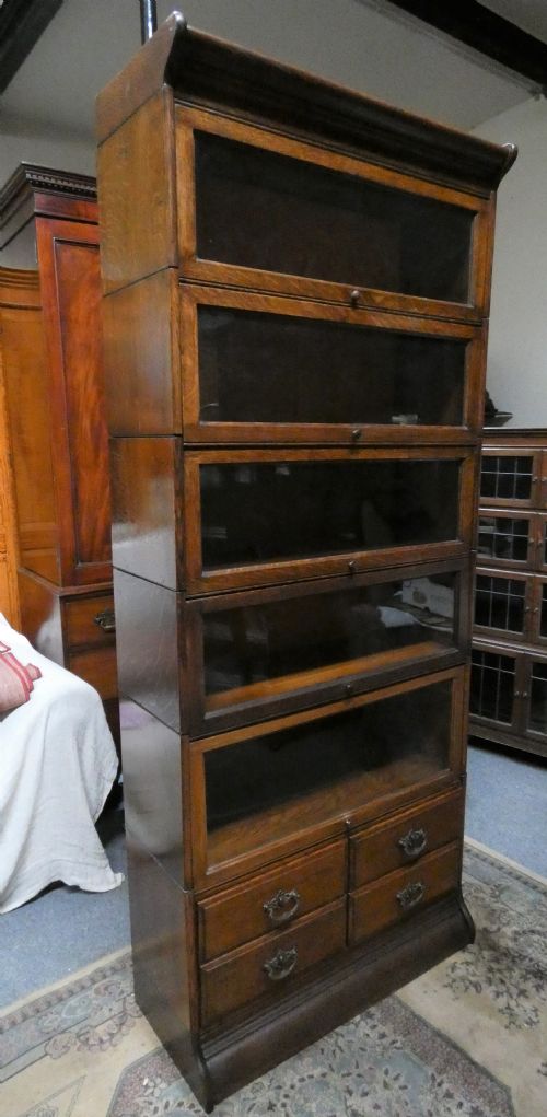 fig 1. tall oak stacking bookcase / sectional bookcase