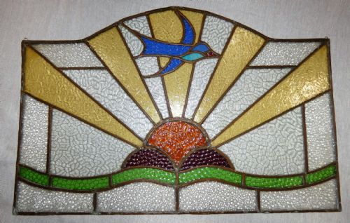stained glass panel - CATEGORY: ANTIQUE MISCELLANEOUS - DATED 1920