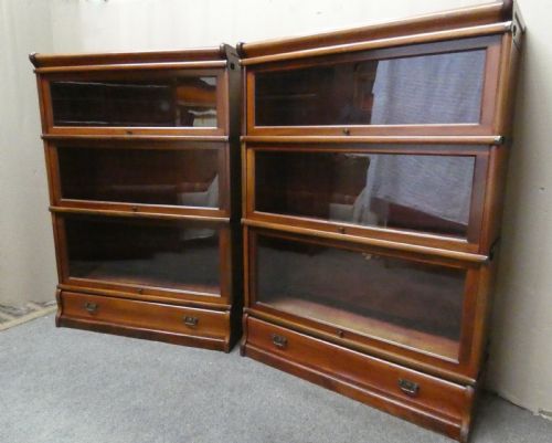 fig 1. pair of mahogany Globe Wernicke bookcases