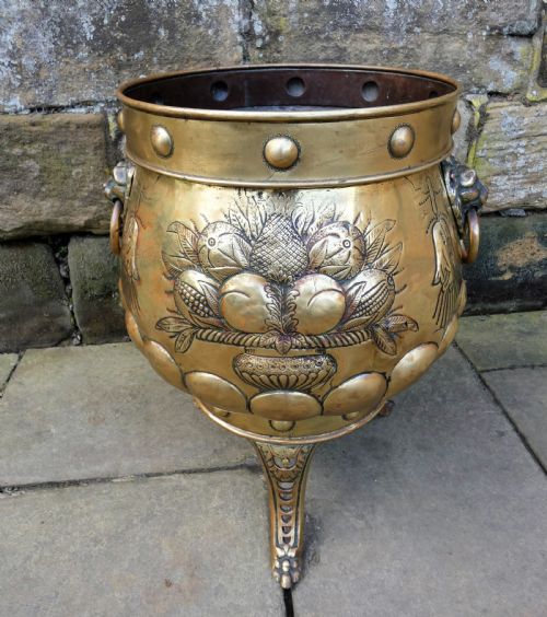fig 1. large brass jardinière / planter