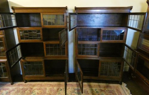 fig 1. pair of oak stacking bookcases - Minty Of Oxford