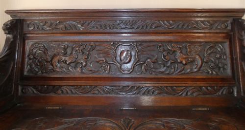 fig 1. carved oak settle