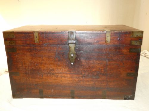Brass Bound Military Trunk