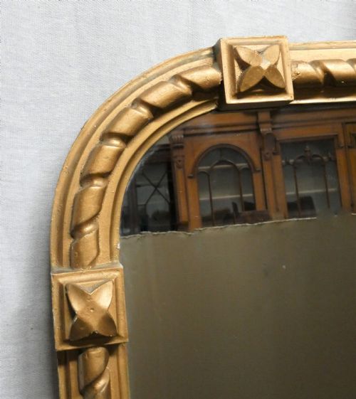 LARGE VICTORIAN OVERMANTEL OVERMANTLE MIRROR - ADDITIONAL PHOTO 3