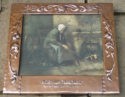 fig 1. Arts & Crafts copper framed prints by HJ Dobson