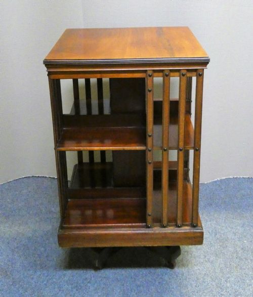 MAHOGANY REVOLVING BOOKCASE - ADDITIONAL PHOTO 4