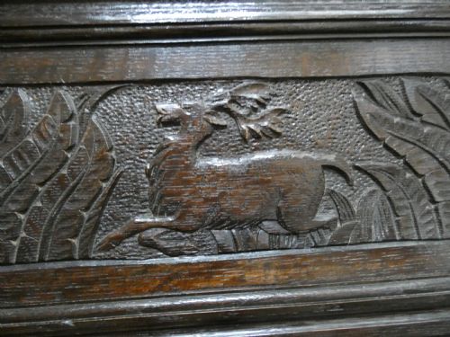CARVED OAK SETTLE - ADDITIONAL PHOTO 2