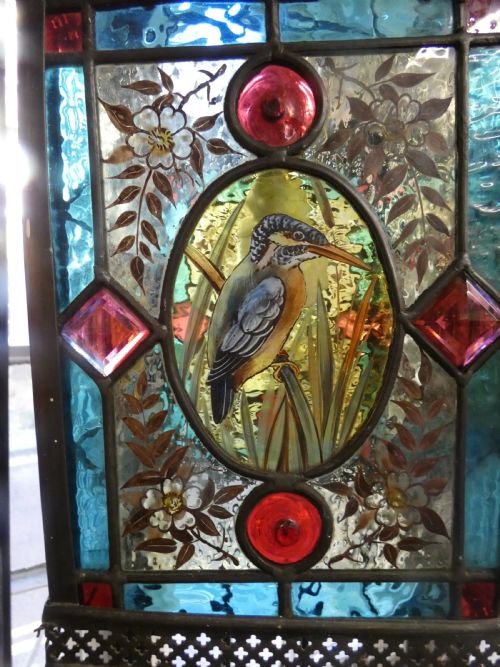 fig 1. Arts & Crafts stained glass lantern