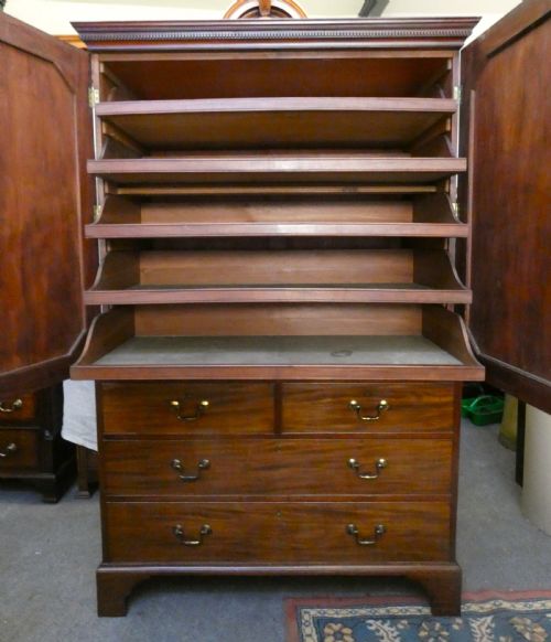 fig 1. Georgian mahogany linen press