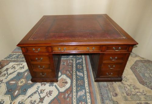 MAHOGANY PARTNERS DESK - ADDITIONAL PHOTO 2