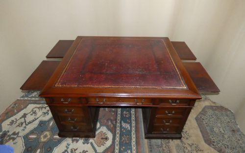 MAHOGANY PARTNERS DESK - ADDITIONAL PHOTO 4