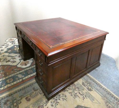 MAHOGANY PARTNERS DESK - ADDITIONAL PHOTO 6