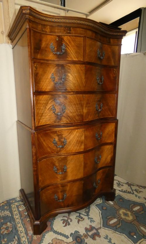 MAHOGANY TALLBOY CHEST ON CHEST - ADDITIONAL PHOTO 1