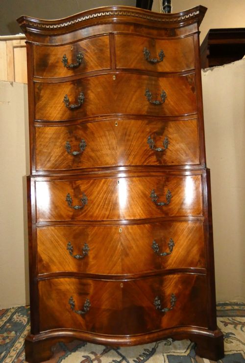 MAHOGANY TALLBOY CHEST ON CHEST - ADDITIONAL PHOTO 3