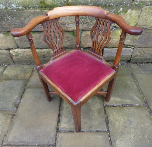 GEORGIAN MAHOGANY CORNER CHAIR - ADDITIONAL PHOTO 1