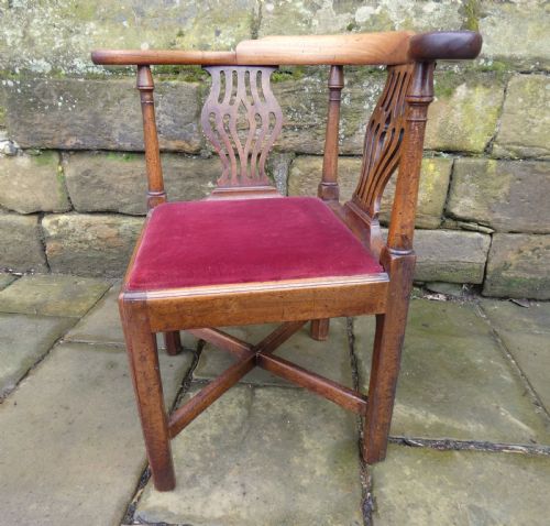 GEORGIAN MAHOGANY CORNER CHAIR - ADDITIONAL PHOTO 3