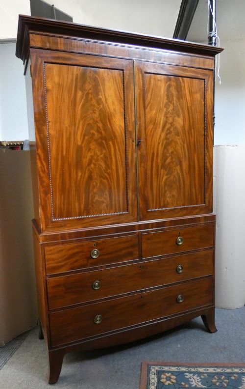 fig 1. Georgian mahogany linen press