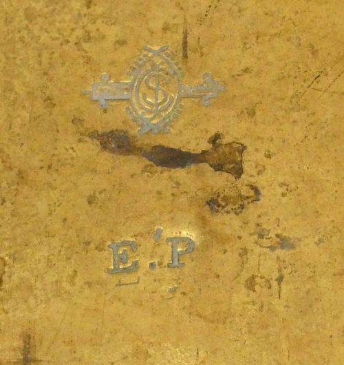 LARGE BRASS INKWELL JAMES CARTLAND SONS - ADDITIONAL PHOTO 7