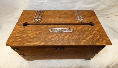 ARTS CRAFTS OAK LETTER BOX - ADDITIONAL PHOTO 1