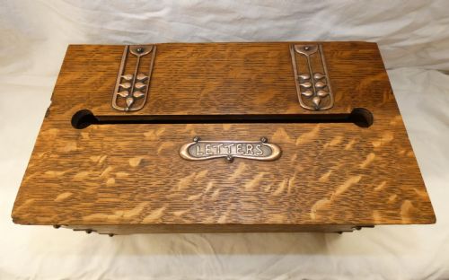 ARTS CRAFTS OAK LETTER BOX - ADDITIONAL PHOTO 2