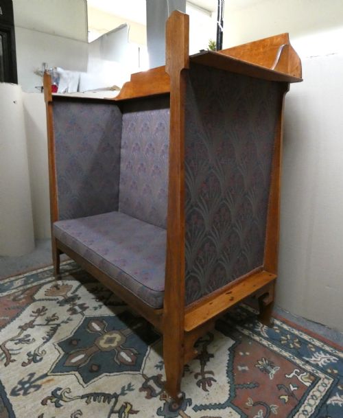 ARTS CRAFTS OAK SETTLE - ADDITIONAL PHOTO 2