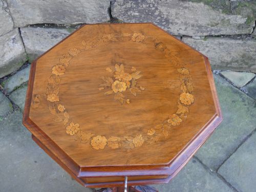 ROSEWOOD MARQUETRY SEWING TABLE WORK TABLE - ADDITIONAL PHOTO 7