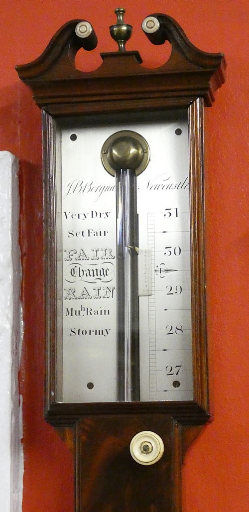 MAHOGANY STICK BAROMETER JB BERGNA NEWCASTLE - ADDITIONAL PHOTO 1