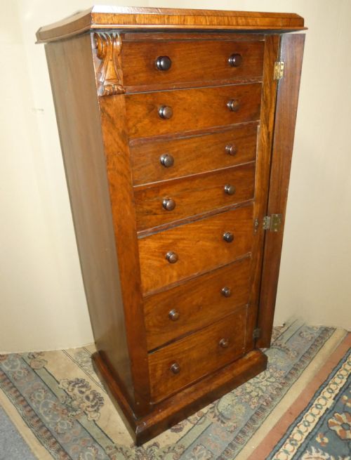 ROSEWOOD SECRETAIRE WELLINGTON CHEST - ADDITIONAL PHOTO 3