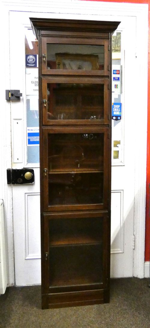 Unusually Slim Oak Stacking Bookcase