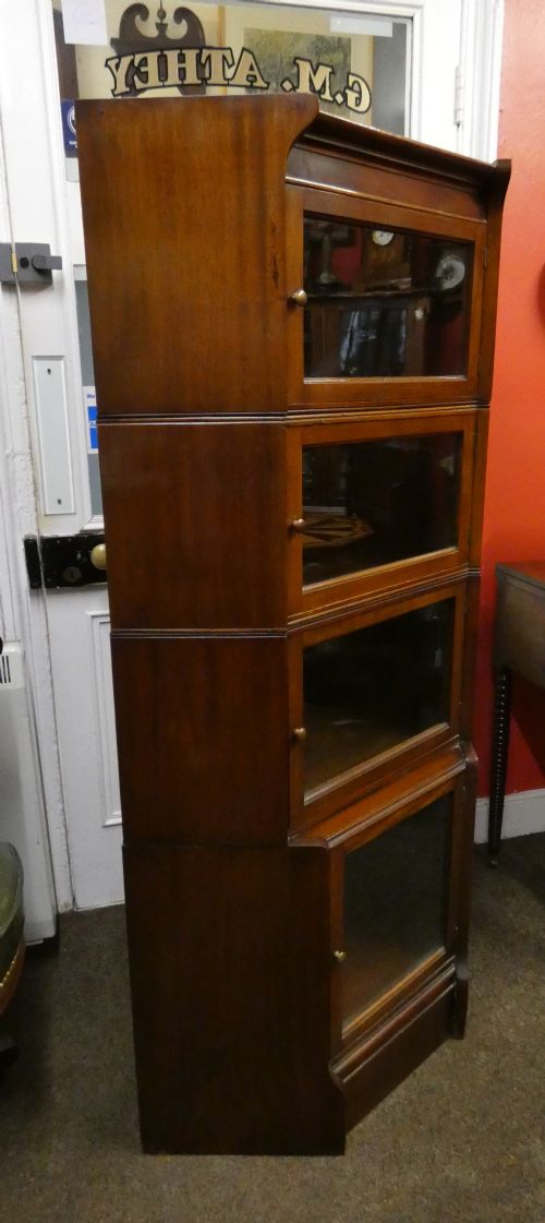 fig 1. Mahogany corner stacking bookcase