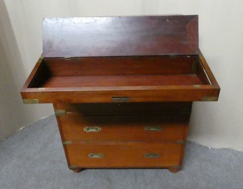 UNUSUAL TEAK CAMPAIGN CHEST - ADDITIONAL PHOTO 4