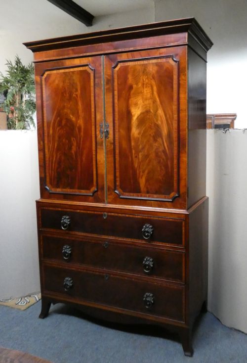 fig 1. Georgian mahogany linen press