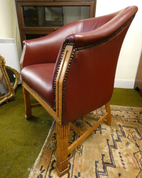 PAIR OF LEATHER CLUB CHAIRS TUB CHAIRS - ADDITIONAL PHOTO 4