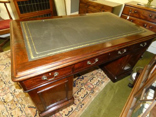 MAHOGANY PARTNERS DESK - ADDITIONAL PHOTO 9