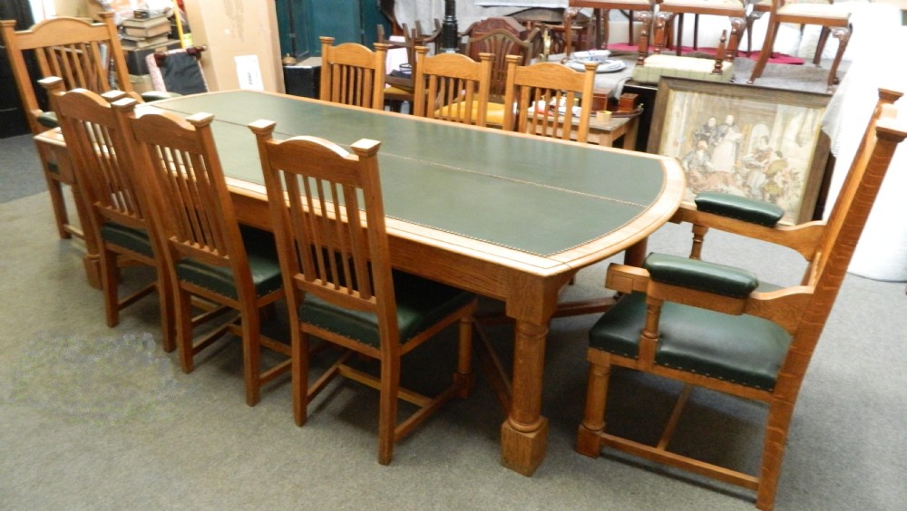 oak boardroom table and chairs