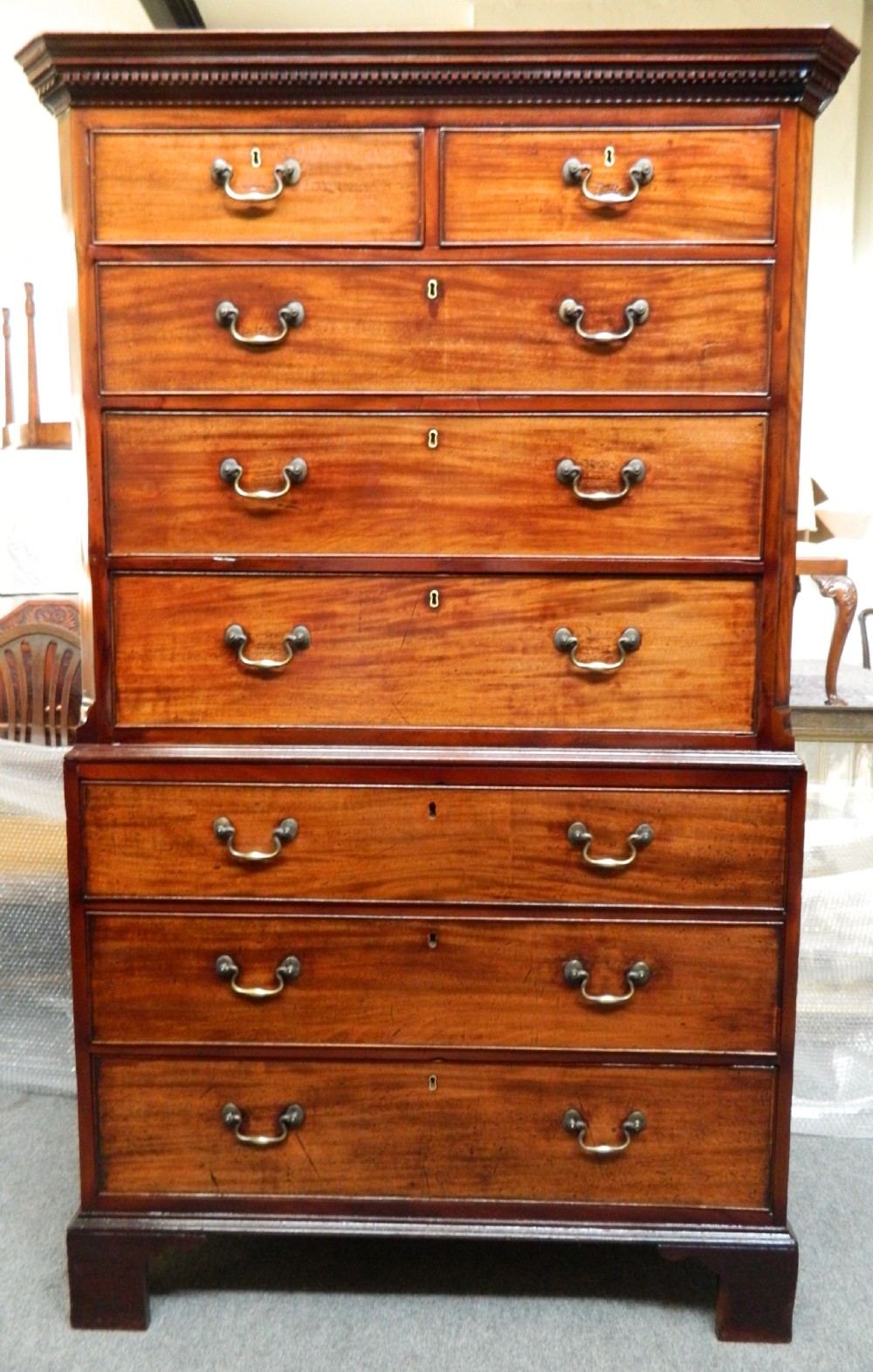 georgian mahogany chest on chest