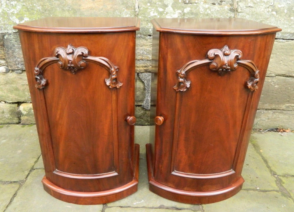 pair of victorian mahogany bedside cabinets