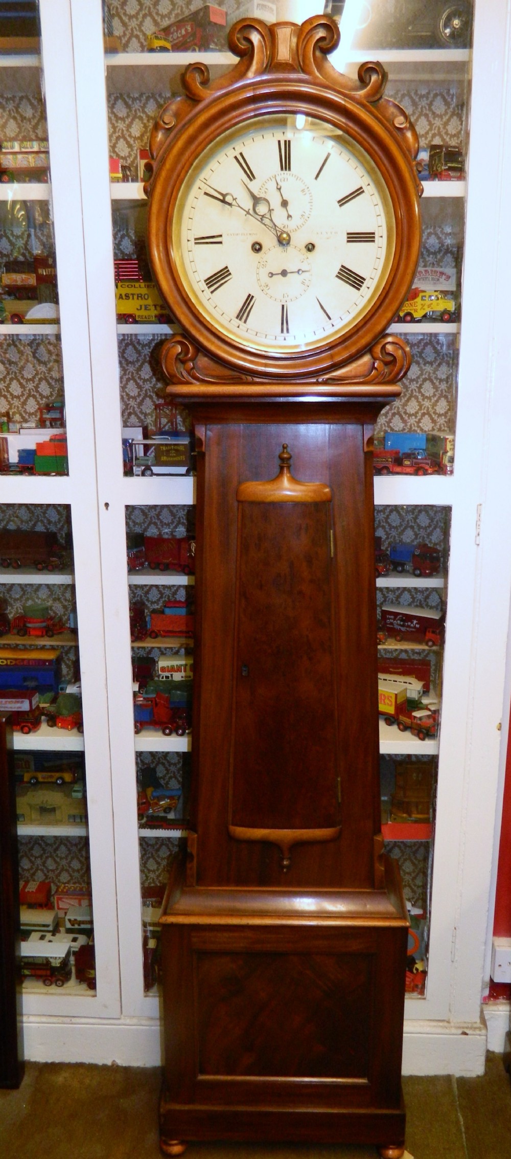 scottish drumhead 8 day grandfather clock