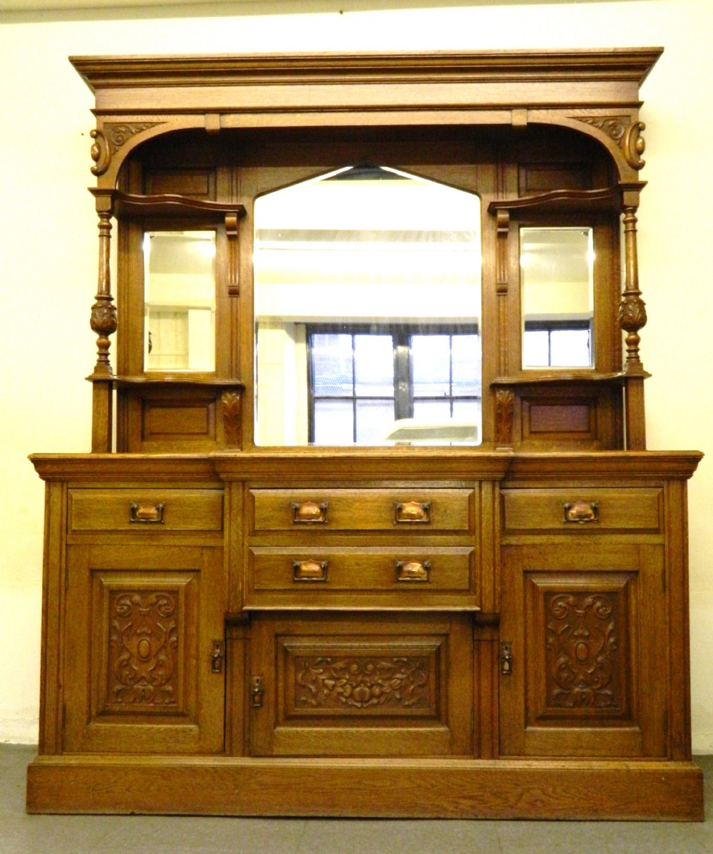 arts & crafts large oak sideboard