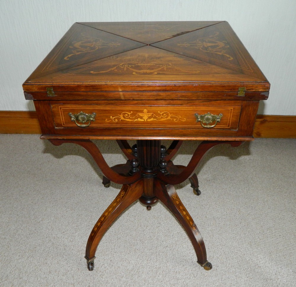 rosewood envelope card table