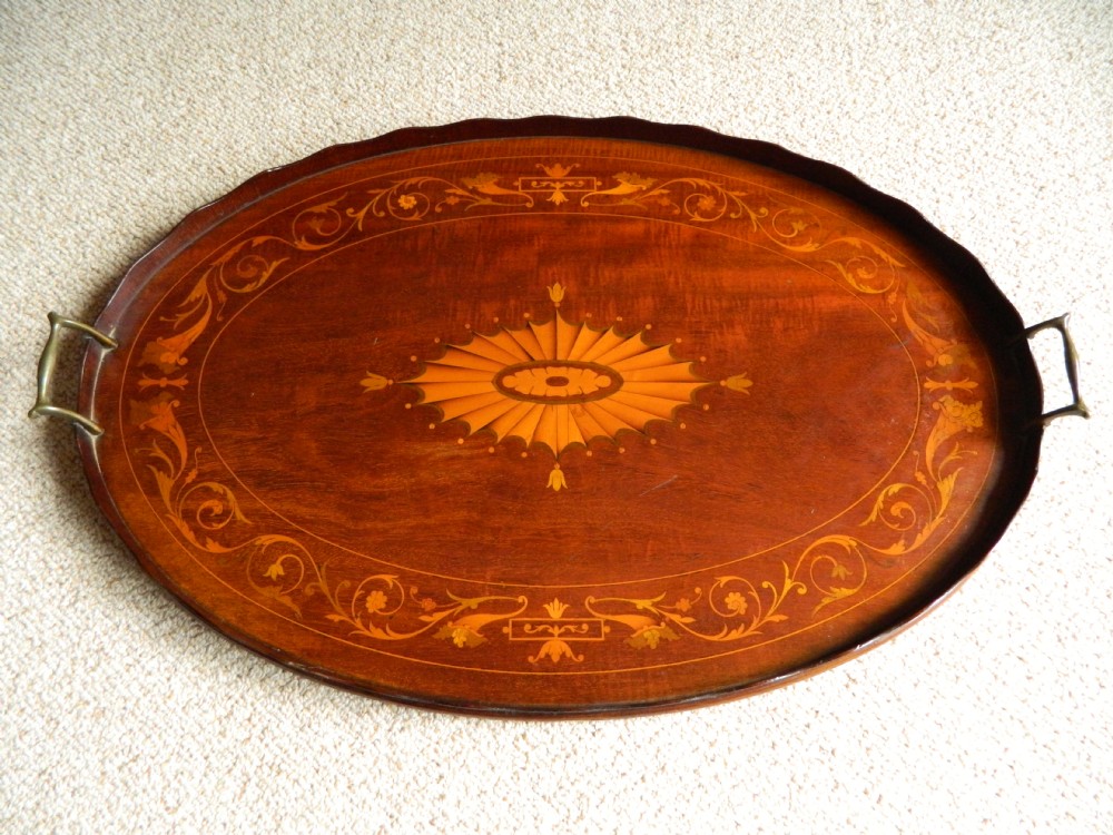 inlaid oval tray