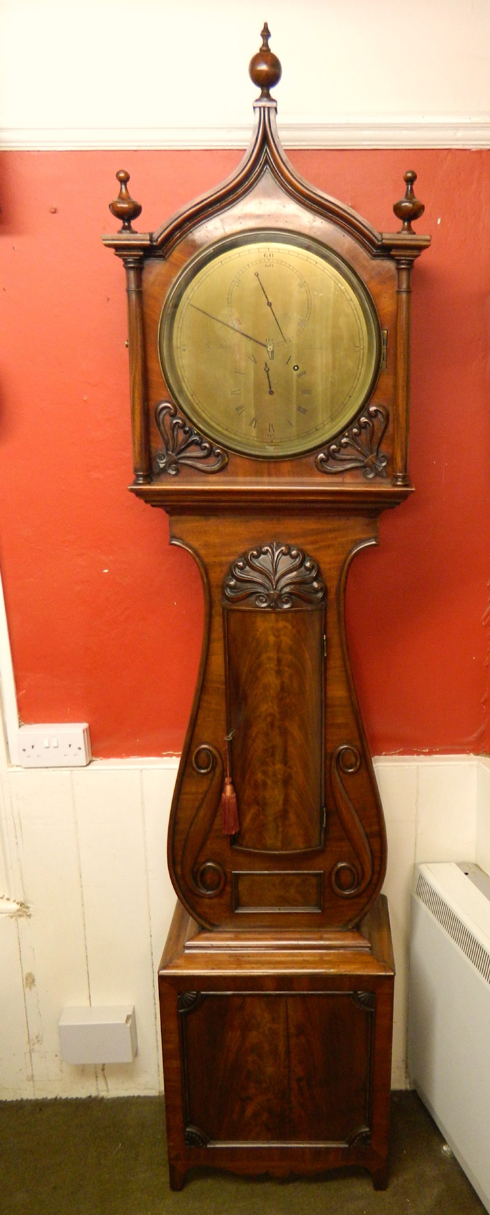 scottish mahogany longcase regulator clock